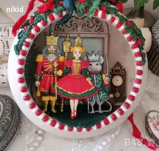 Лешникотрошачката герои голям Коледен часовник подарък силиконов молд форма фондан шоколад музикални, снимка 4 - Форми - 48251234