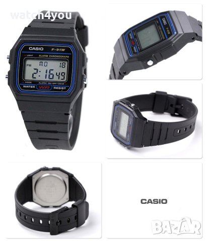 НОВ ОРИГИНАЛЕН CASIO F-91W-1YEF. КАСИО Ф 91. F 91W 1Y, снимка 3 - Мъжки - 27097353