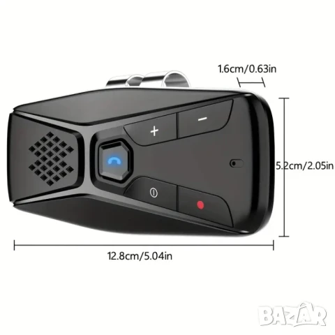 Хендсфри автокомплект с говорител и микрофон, автоматично свързване и изключване и щипка за сенник, снимка 3 - Аксесоари и консумативи - 51290516