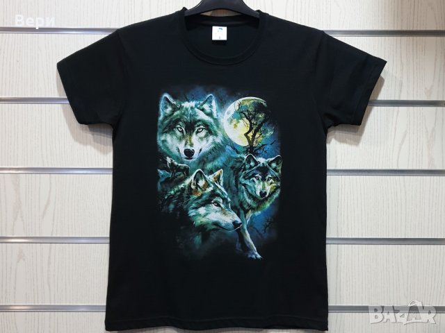Нова мъжка тениска с дигитален печат Вълци, пълнолуние, Серия вълци, снимка 17 - Тениски - 29040473