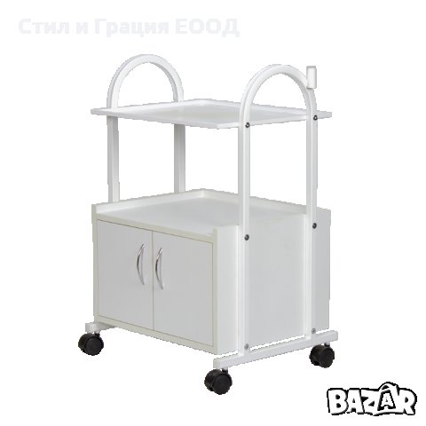 Количка за естетика - метална 1* - бяла 55 х 42,5 х 80,5 см