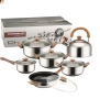 Комплект от 12 части за всяка кухня. 3бр тенджери, тиган, касерола и чайник и капаци, снимка 7