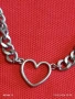 Романтично колие във формата на сърце ❤️ сребрист цвят стил и елегантност 51912, снимка 2