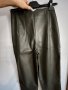 Маслено зелен кожен панталон , снимка 5