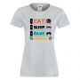 Дамска тениска Game 2,Eat,Sleep,GameRepeat,Ядене,Спане,Геймс, снимка 2