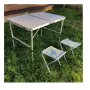 Маса за Къмпинг + 2 броя Столове, Сив-Бял, снимка 2