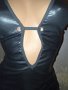 Нова секси къса  черна рокля  от еко кожа М с подарък прашки , снимка 3