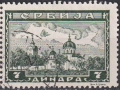 Клеймована марка Манастир Жича 1943 от Сърбия, снимка 1