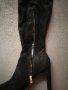 № 40 и 41 дамски високи ботуши чизми от имитация на велур и с висок ток в черен цвят, снимка 11