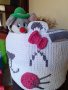 Голям детски кош за играчки ръчно пленет Hello Kitty , снимка 4
