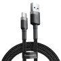 Кабел USB - Type C M/M 0.5m 3A Baseus CATKLF-AG1 Черна оплетка Quick Charge 3.0 Cable USB to Type-C, снимка 1 - USB кабели - 38556548