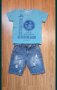 Детска синя тениска и къси гащи, снимка 1 - Детски тениски и потници - 40499623