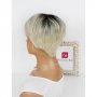 Къса руса перука с черни корени и бретон Меган, снимка 3