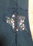 Риза/Блуза в цвят петролио с апликация звезда от дантела и прозрачни пайети върху нея, снимка 3