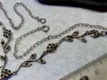 РАЗКОШНО ФЛОРАЛНО СКЪПОЦЕННО СРЕБЪРНО КОЛИЕ СРЕБРО 925 с ЮВЕЛИРНО ФАСЕТИРАНИ МАРКАЗИТИ 37725, снимка 13