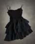 Къса черна дамска рокля , снимка 3