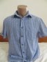 Мъжка риза с къс ръкав от лен Dressmann, снимка 1 - Ризи - 27048260