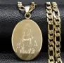 Колие с медальон " Свещено сърце на Исус Христос " 18к златно покритие, снимка 1