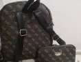 Дамска кафява чанта на GUESS  и портмоне на GUESS , снимка 2
