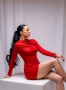 Червена секси рокля по тялото, снимка 1