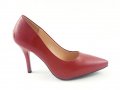 Дамски обувки в червено на ток, снимка 1