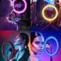 RGB LED ринг лампа 26 см, На статив.Дистанционно,Стойка за телефон, снимка 2