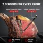Нов безжичен Bluetooth термометър за месо с 2 сонди за печене скара готвене Смарт контрол, снимка 3