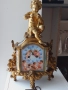 Много рядък Каминен бронзов часовник-Франция 19 век ,позлата, порцелан, 4 200 €, снимка 1