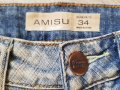 Къси дънки AMISU с бяла дантела размер 34, снимка 4