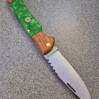 Сгъваем нож ръчно изработен от D2 стомана, снимка 2 - Ножове - 44880136