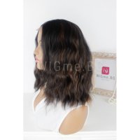 Средна дължина чуплива тъмнокестенява перука на кичури Далия, снимка 6 - Аксесоари за коса - 37319571