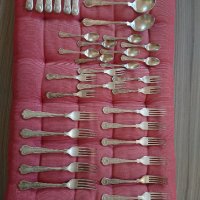 посребрени вилици ножове лъжици комплект за сервиране, снимка 16 - Прибори за хранене, готвене и сервиране - 34712897