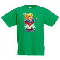 Детска тениска DC Super Girl Star Wars,Игра,Изненада,Подарък,, снимка 2 - Детски Блузи и туники - 36658374