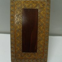 № 6916 стара дървена кутия  - с резбовани орнаменти  - размер 26 / 15 / 5,5 см, снимка 4 - Други ценни предмети - 40172563