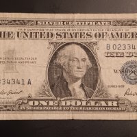 1 долар САЩ 1957 СИН ПЕЧАТ SILVER CERTIFICATE  Банкнота от САЩ , снимка 2 - Нумизматика и бонистика - 43633260