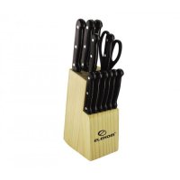 Комплект ножове с дървена поставка 13 части / 70040, снимка 1 - Аксесоари за кухня - 43434657