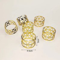 Комплект 6 броя пръстени за салфетки от плат златист цвят , снимка 5 - Други - 43891684