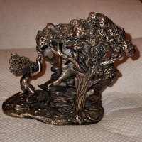 Стара красива метална скулптура- Подарък на магическата сила - Англия, снимка 3 - Антикварни и старинни предмети - 27615651