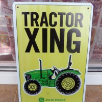 Метална табела Трактор John Deere Xing Джон Диър оран плуг нива, снимка 1 - Рекламни табели - 43459036