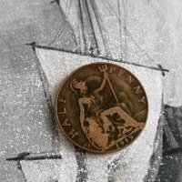 Монета - Великобритания - 1/2 (половин) пени | 1919г., снимка 1 - Нумизматика и бонистика - 39650920