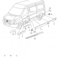 10 броя Щипки копка, клипс, за странични лайсни MERCEDES Sprinter-Volkswagen CRAFTER, снимка 5 - Аксесоари и консумативи - 32311296