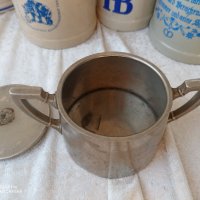 стара немска захарница с капак от хром никел, снимка 7 - Други ценни предмети - 43597238