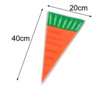 20 бр големи Морков дълги триъгълни торбички целофан с телчета за дребни сладки лакомства подарък , снимка 2 - Други - 25058658