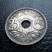 Стара монета 25 сантима 1939 г. Франция - топ!, снимка 4 - Нумизматика и бонистика - 42933620
