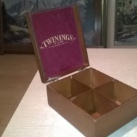 TWININGS OF LONDON-красива дървена кутия-внос англия-19х15х8см, снимка 4 - Колекции - 27086854