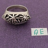 Красив пръстен сребро Буква АЕ, снимка 5 - Пръстени - 43985088