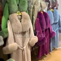 Дамски палта от кашмир, алпака и естествен косъм от лисица, снимка 9 - Палта, манта - 38575414