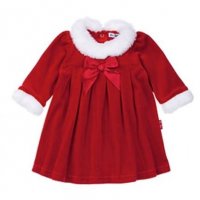 Бебешка зимна рокличка в червено и бяло 9-12 мес. , снимка 1 - Комплекти за бебе - 38396758