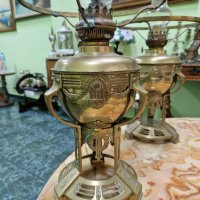 Чифт страхотни антикварни английски бронзови газени лампи , снимка 5 - Антикварни и старинни предмети - 43569923