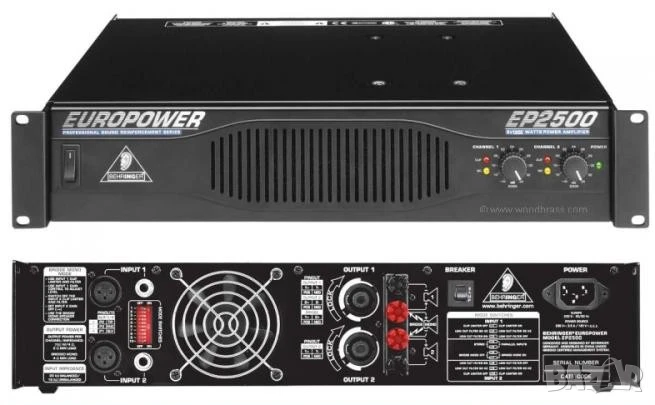 Професионален усилвател (крайно стъпало) Behringer Europower EP2500, снимка 1